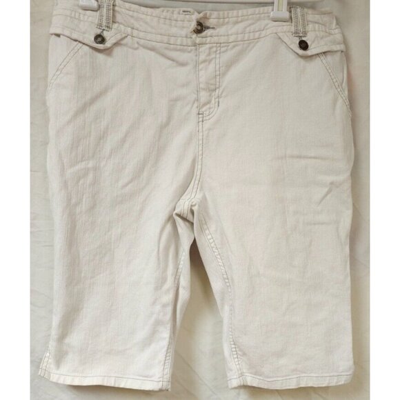 Canyon River Blues Womens Waist 34/36 White Stretch Bermuda Shorts 13" Inseam - Picture 1 of 12